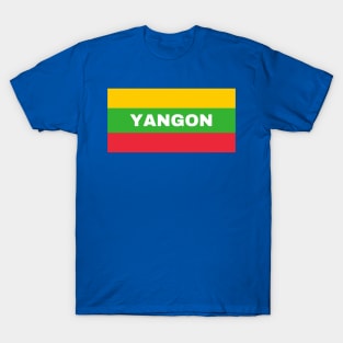 Yangon City in Myanmar Flag Colors T-Shirt